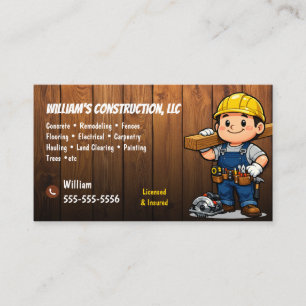 Carte de visite d'entreprise de construction de br
