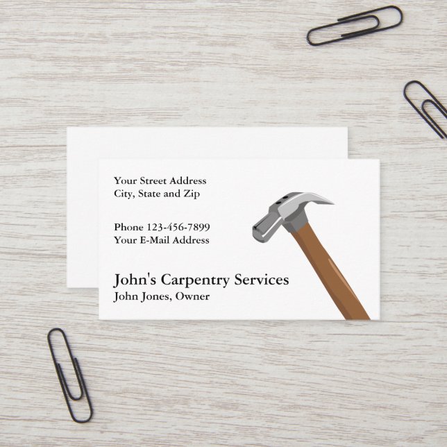 Carte de visite d'entreprise de construction de ch (Devant/Arrière en situation)