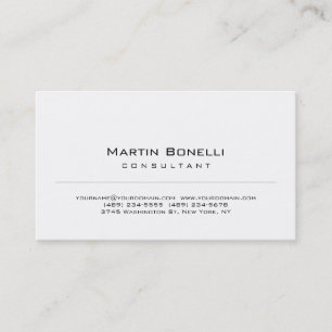Carte de visite d'entreprise de consultant minimal
