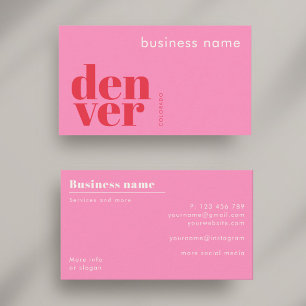 Carte de visite d'entreprise de Denver Colorado