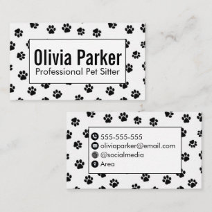 Carte de visite d'entreprise de garde d'animaux pr