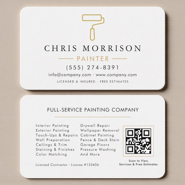 Carte de visite d'entreprise de peinture à domicil (Créateur téléchargé)