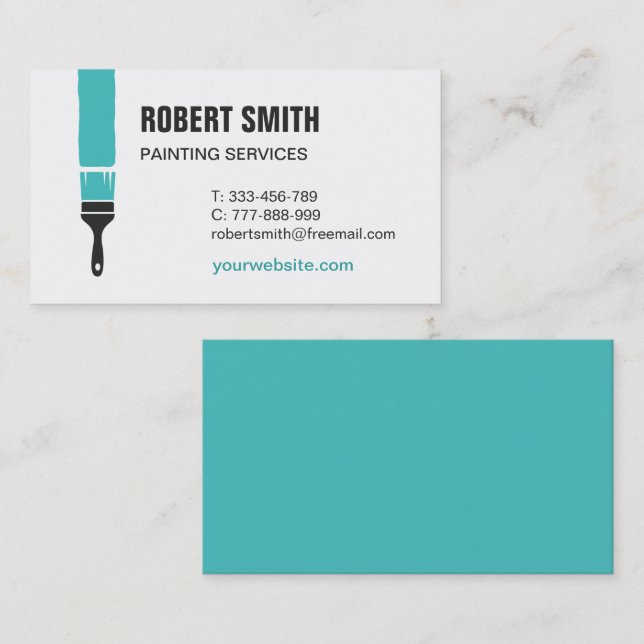 Carte de visite d'entreprise de peinture avec pinc (Devant / Derrière)