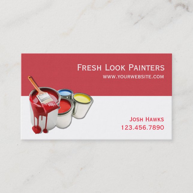 Carte de visite d'entreprise de peinture professio (Devant)