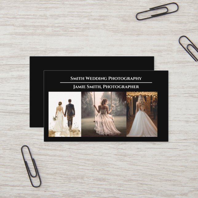 Carte de visite d'entreprise de photographe de stu (Devant/Arrière en situation)