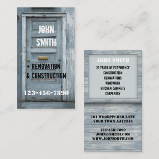 Carte de visite d'entreprise de rénovation de cons