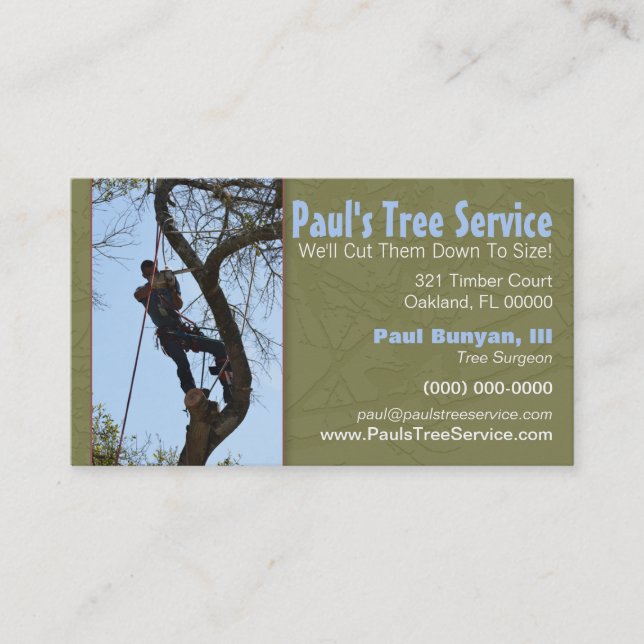 Carte de visite d'entreprise de service d'arbre (Devant)