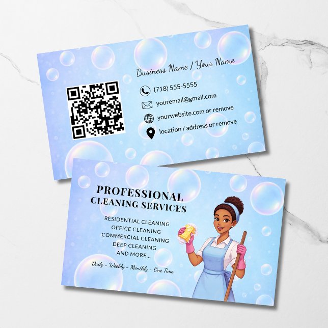Carte de visite d'entreprise de service de nettoya (Créateur téléchargé)