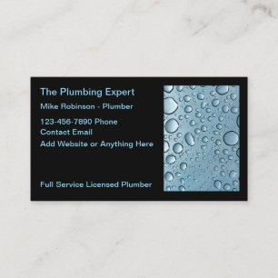 Carte de visite d'entreprise de service de plomber