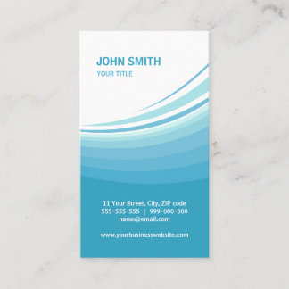 Carte de visite d'entreprise de vague bleue d'Aqua
