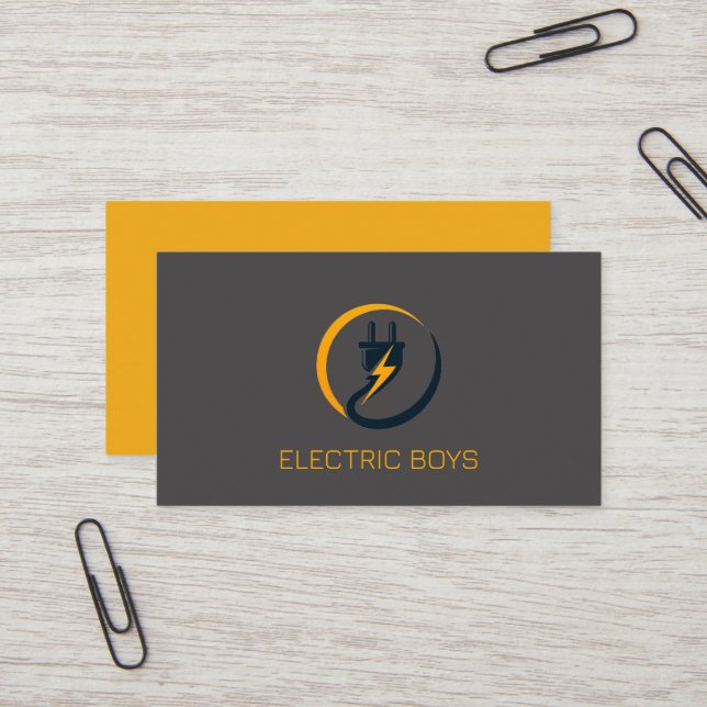 Carte de visite d'entreprise d'électricien (Devant/Arrière en situation)