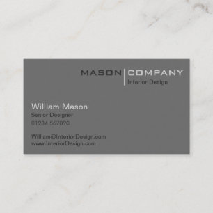 Carte de visite d'entreprise gris de Minimalistic