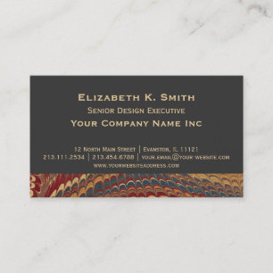 Carte De Visite D'entreprise marbré par antiquité démodée élégante