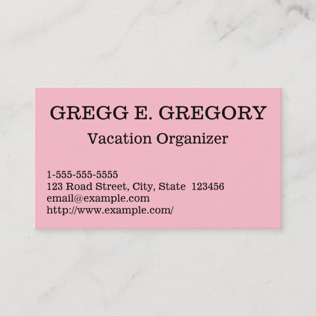Carte de visite d'entreprise pour organisateur de  (Devant)