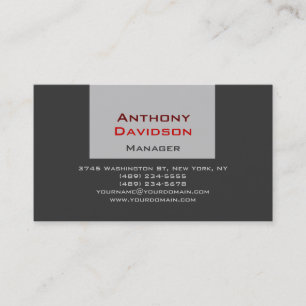 Carte de visite d'entreprise tendance gris rouge