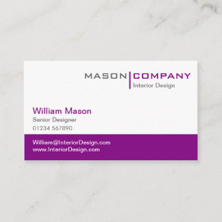 Carte de visite d'entreprise violet et blanc
