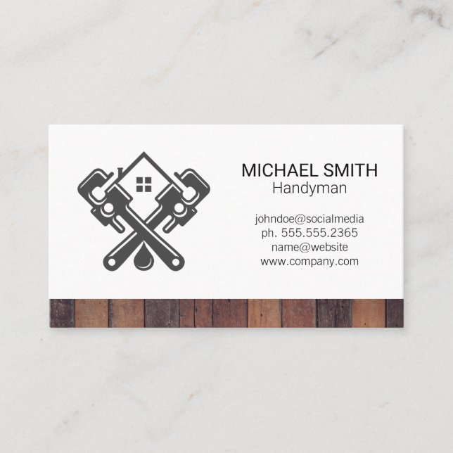 Carte De Visite Dépouille | Logo du menuisier de construction (Devant)