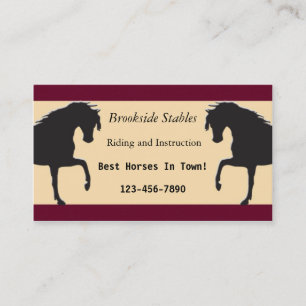 Carte de visite d'équitation
