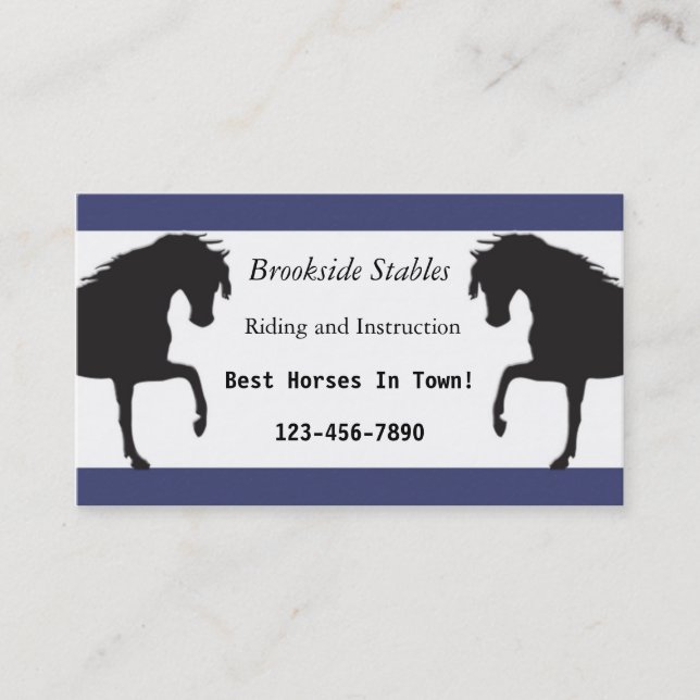 Carte de visite d'équitation (Devant)