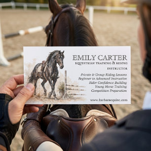 Carte de visite d'équitation d'entraînement équest