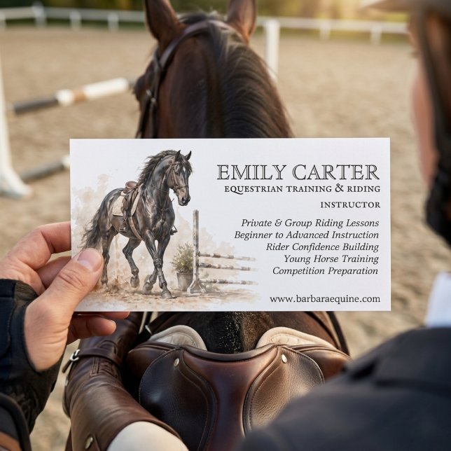 Carte de visite d'équitation d'entraînement équest (Créateur téléchargé)