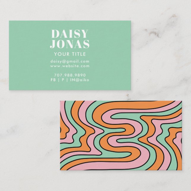 Carte de visite des années 70 (Devant / Derrière)