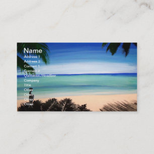 Carte de visite des Caraïbes tropical de vue d'î