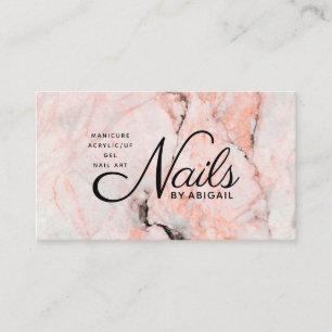 Carte De Visite Des clous d'or en marbre blanc et Rose modernes pa