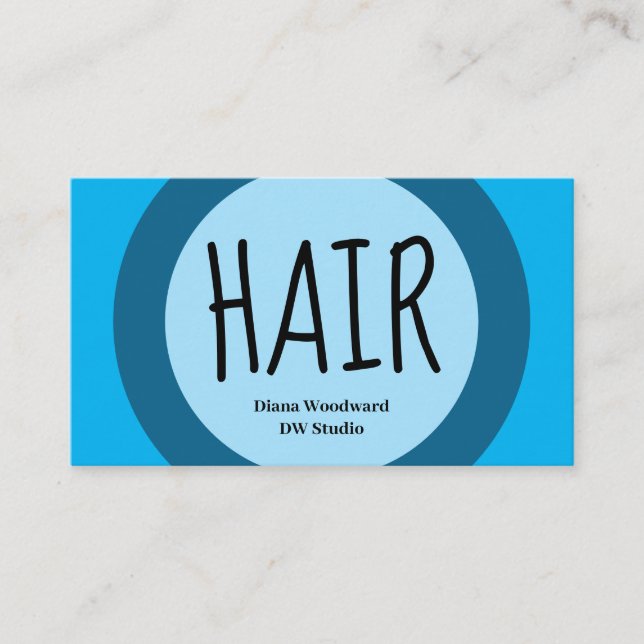 Carte de visite des coiffeurs bleus (Devant)