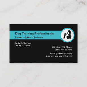 Carte de visite des cours de formation de chien