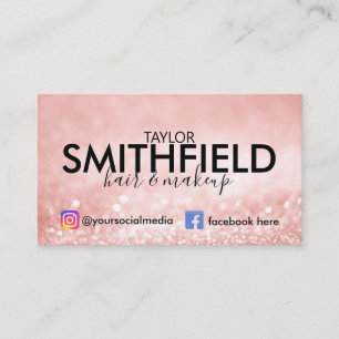 Carte De Visite Des étincelles roses des cheveux de soie et du ma
