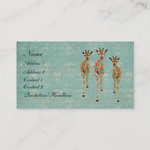 Carte de visite des girafes II/étiquettes azurés