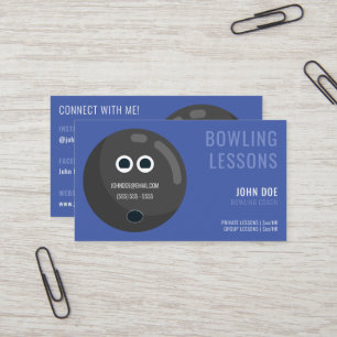 Carte de visite des leçons de bowling pour les ent