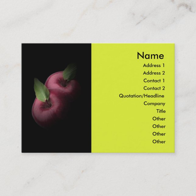 Carte de visite des pommes rouges (Devant)