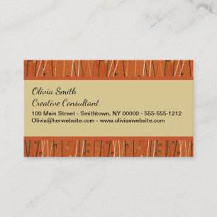 Carte De Visite Des rayures rouges ondulées : Art Abstrait japonai