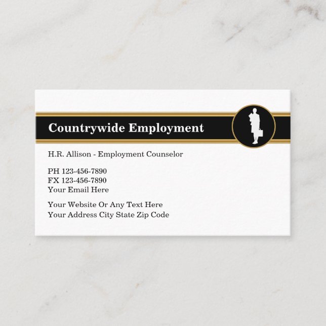 Carte de visite des ressources humaines (Devant)