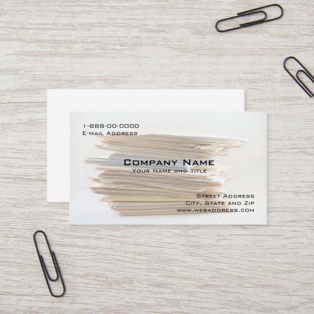 Carte de visite des services comptables (Devant/Arrière en situation)