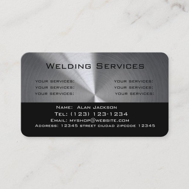 Carte de visite des services de soudure modifiable (Devant)
