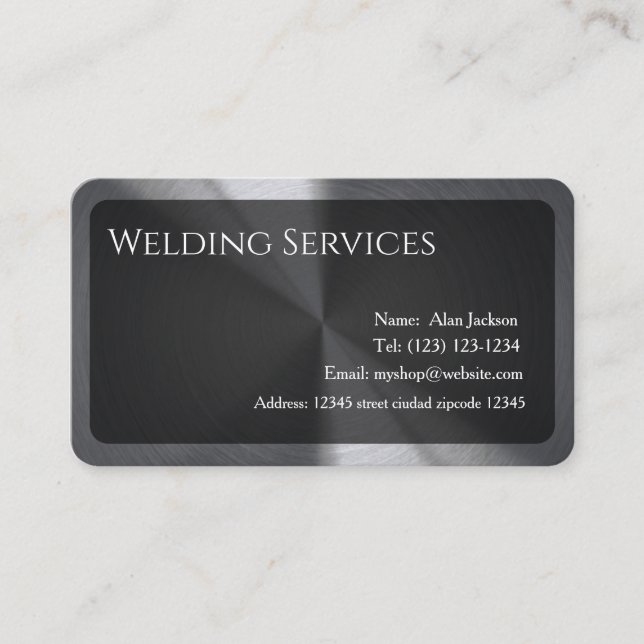 Carte de visite des services de soudure modifiable (Devant)