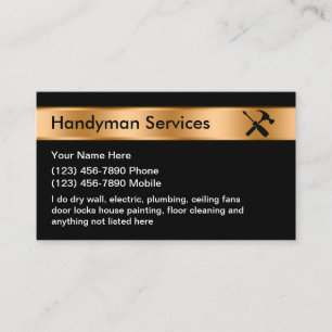 Carte de visite des services Handyman Classy