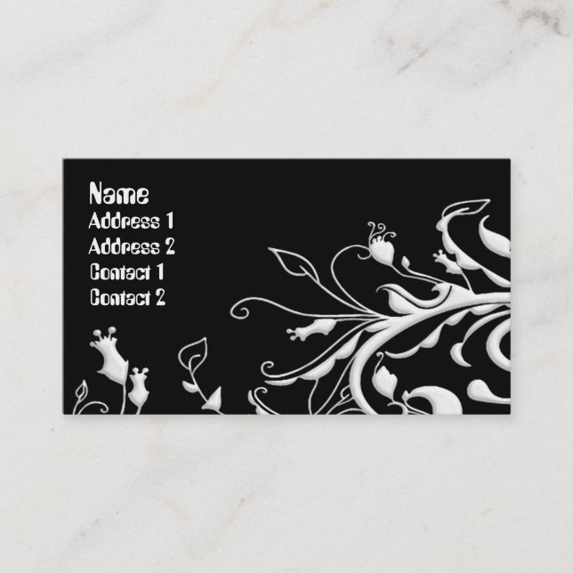 Carte De Visite Des torrents de la nature en noir et blanc (Devant)