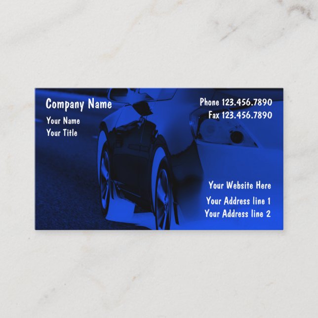 Carte De Visite Des véhicules à moteur moderne unique (Devant)