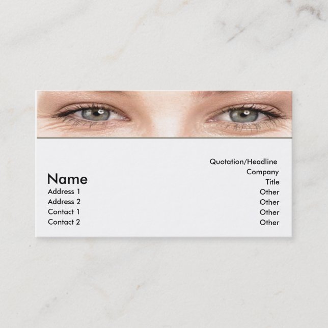 Carte de visite des yeux (Devant)