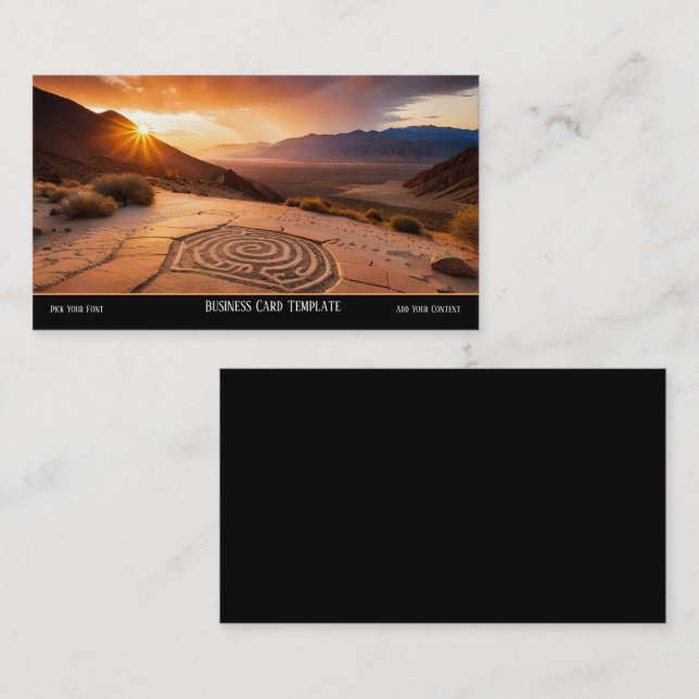Carte de visite Désert Coucher de soleil (Devant / Derrière)