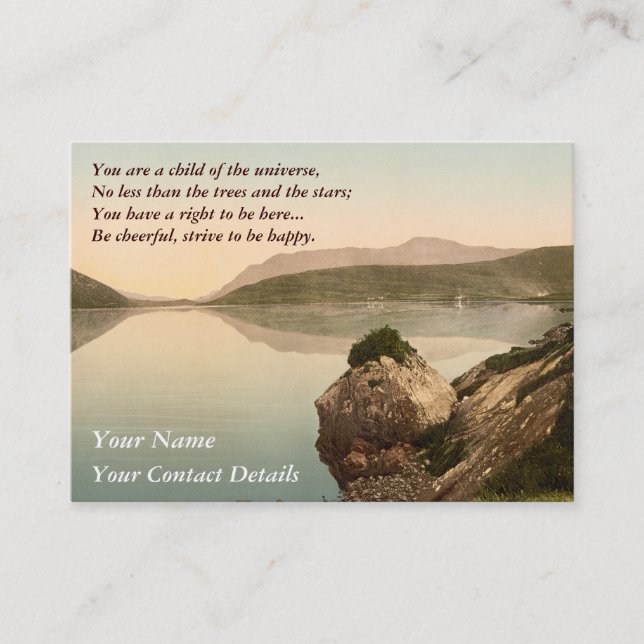 Carte De Visite Desiderata de motivation de côte de l'Irlande (Devant)