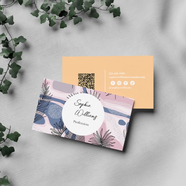 Carte De Visite Design abstrait élégant avec code QR (Créateur téléchargé)