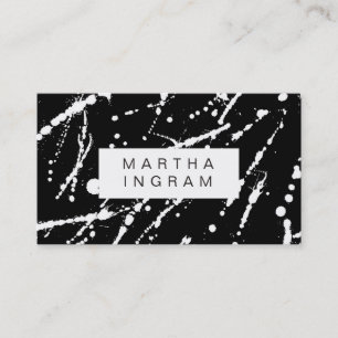 Carte De Visite Design abstrait en noir et blanc gras