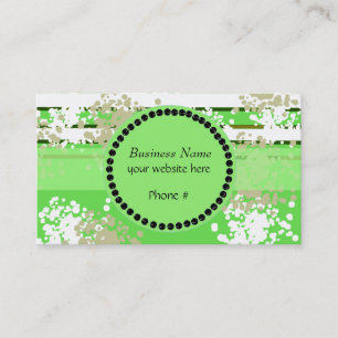Carte De Visite Design abstrait vert et blanc