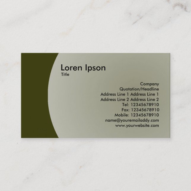 Carte De Visite Design Arc - Vert pâle (Devant)