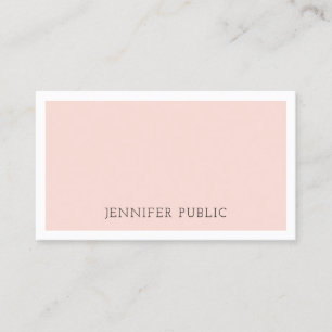 Carte De Visite Design Chic Minimaliste Moderne Rose Pâle Tendance
